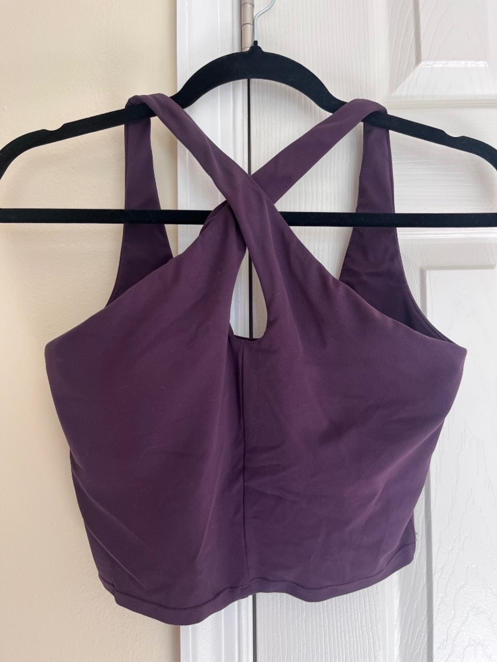 OFFLINE By Aerie Real Me XTRA Criss Cross High Neck Sports Bra in Cool Berry